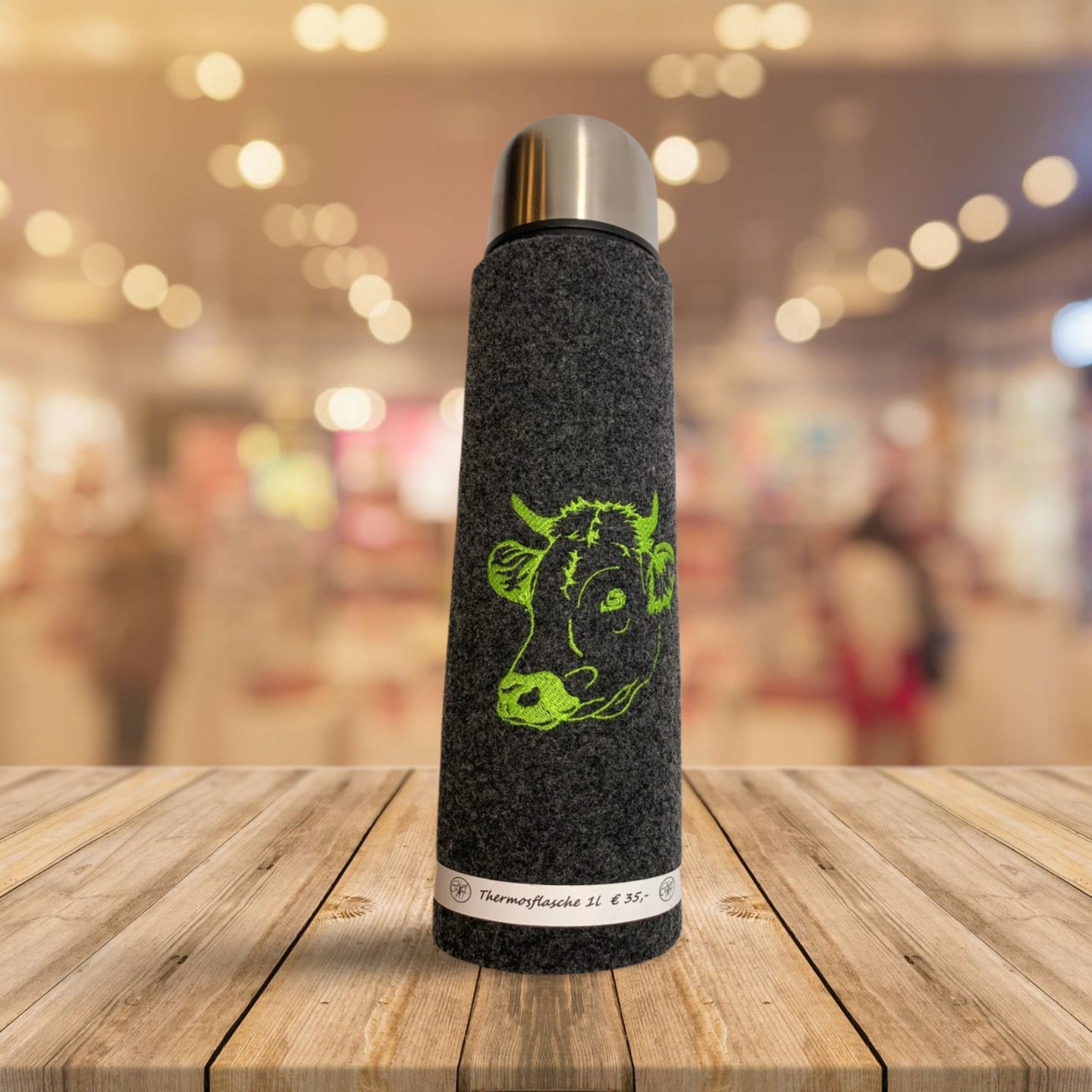 Thermosflasche mit Schärpe